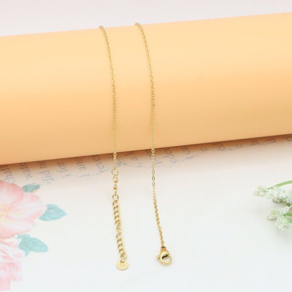 Yellow Gold Heart Charm Necklace with Adjustable Chain, XPNL0356 - Picture 10 of 11